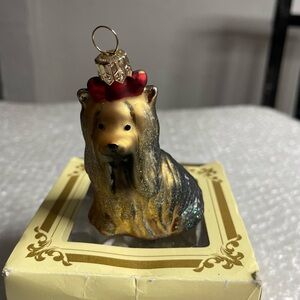 Impuls Yorkie  glass ornament